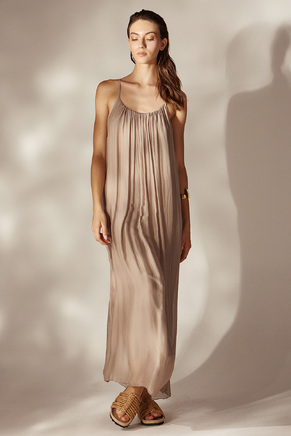 BEIGE SILK DRESS (DIONE) EFΙMERON