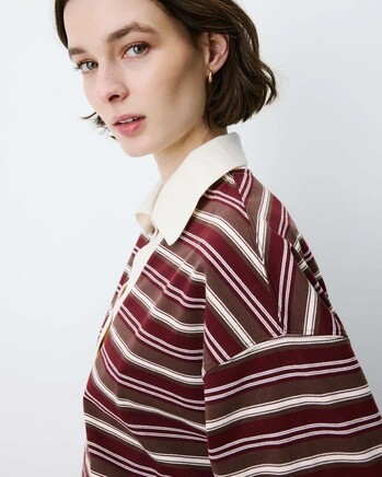 OVERSIZED STRIPED POLO CHOCOLAT ARON