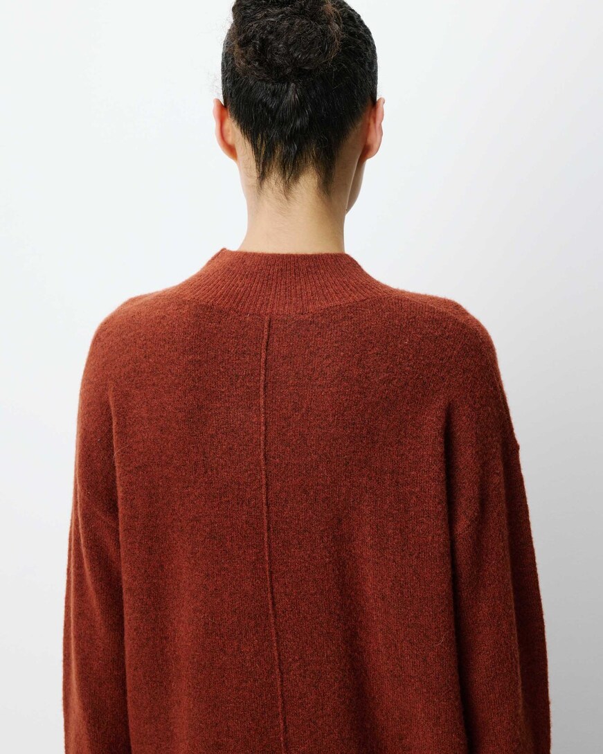HIGH-NECK KNIT SWEATER TERRACOTTA ADELICE