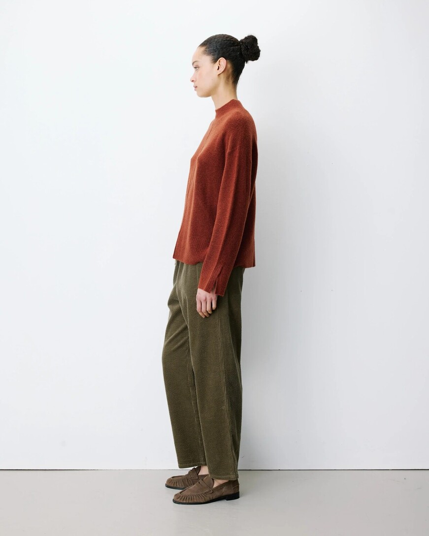 HIGH-NECK KNIT SWEATER TERRACOTTA ADELICE