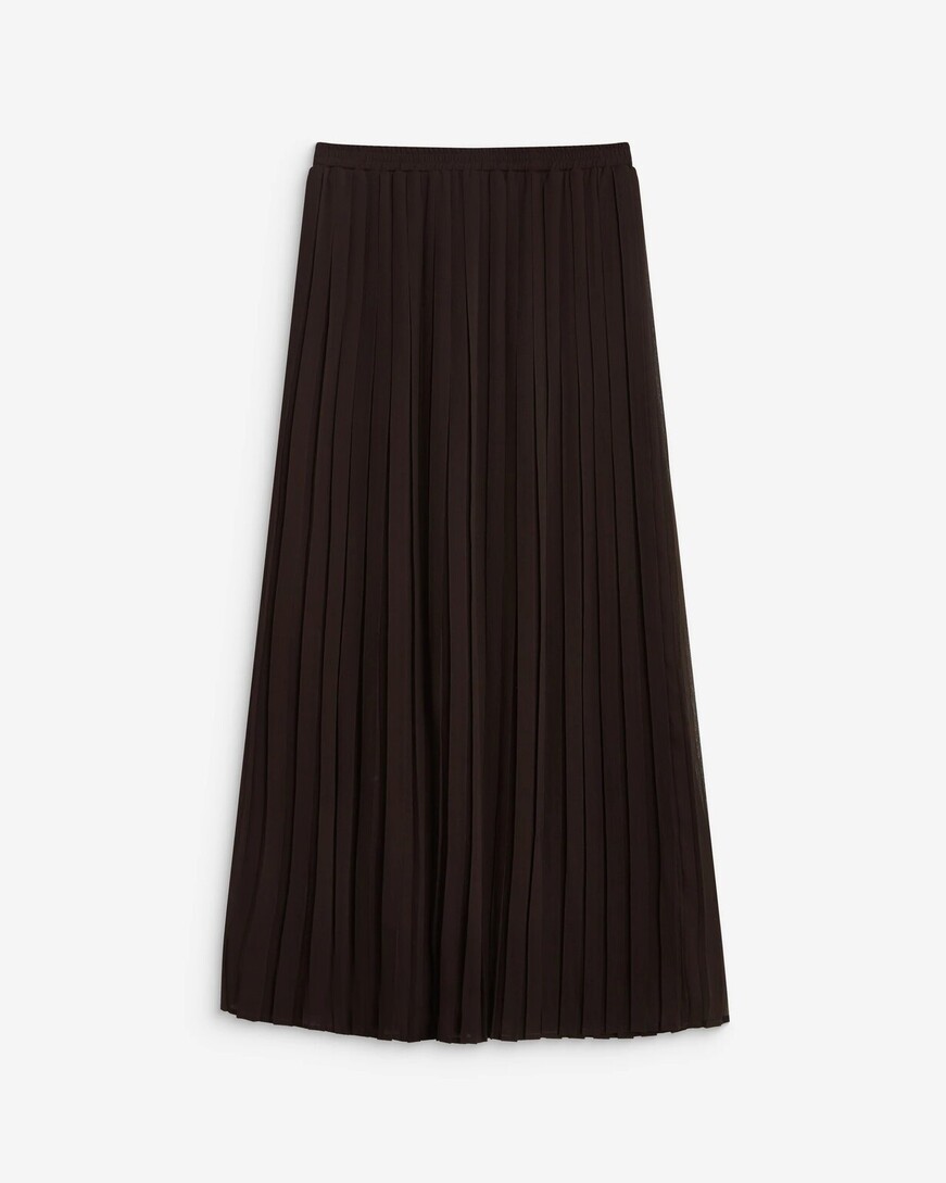 PLEATED MAXI SKIRT CHOCOLAT ANISSA