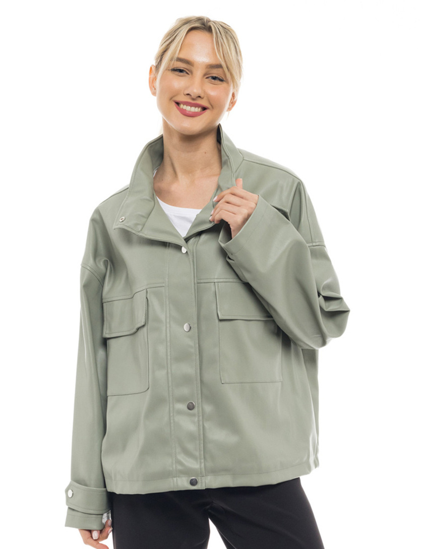 FASHION COAT MINT ECO LEATHER,M