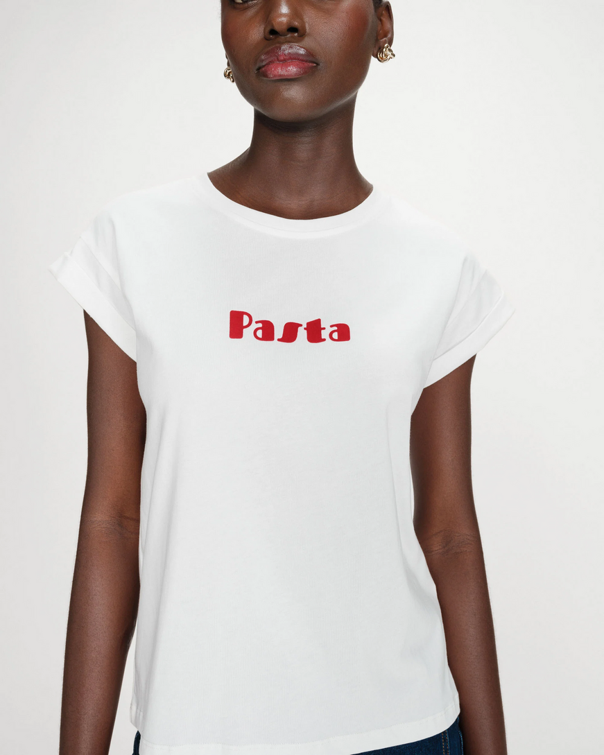 PRINTED MESSAGE T-SHIRT ROUGE VICO,S