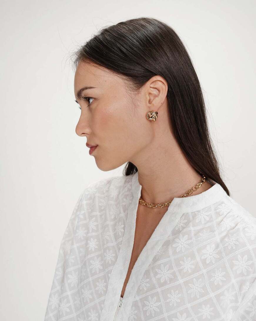 EYELET EMBROIDERY BLOUSE IVOIRE VANDITA
