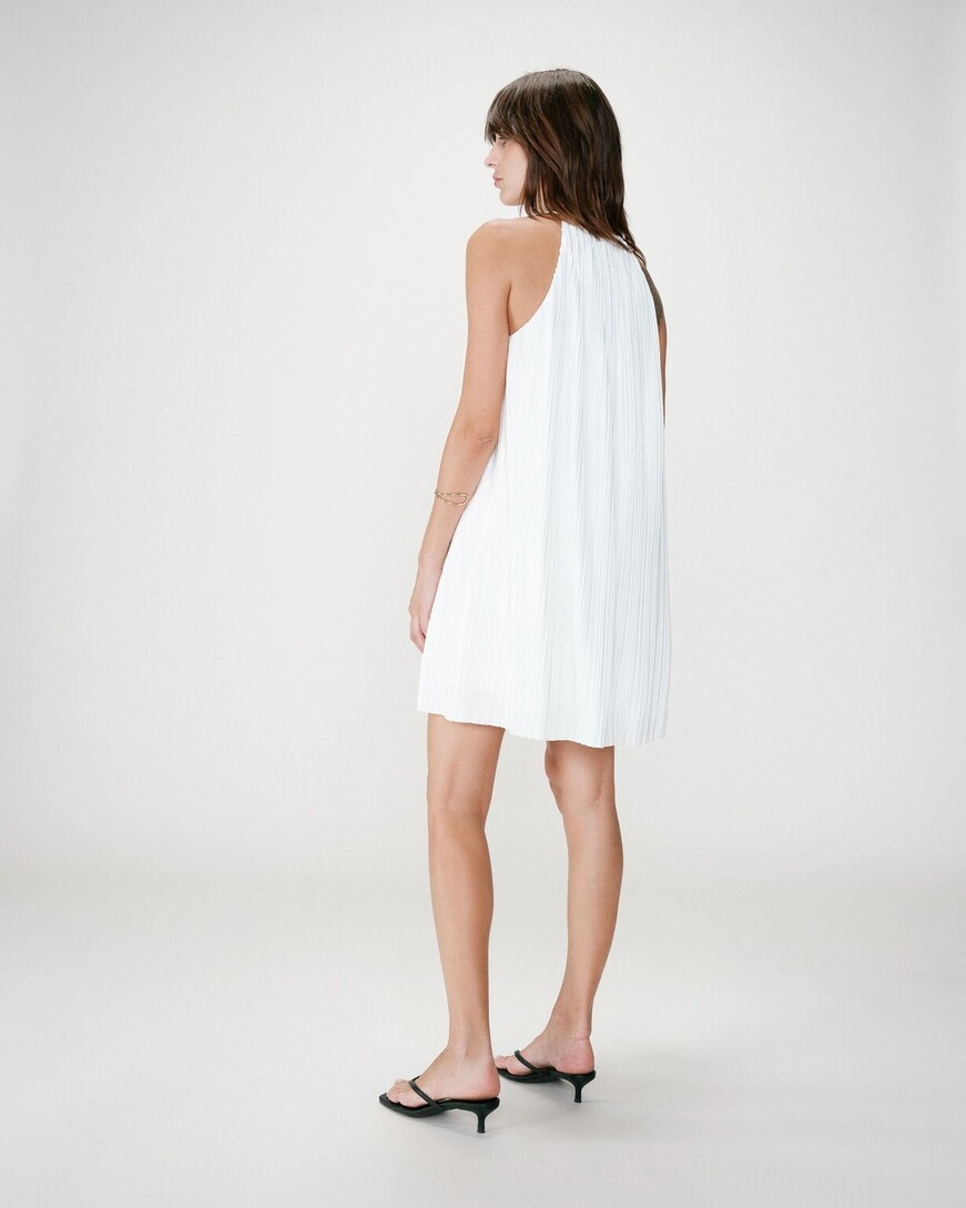 PLEATED SHORT DRESS IVOIRE WILONA