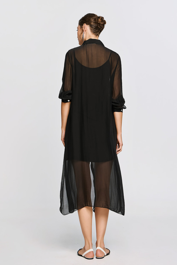APHRODITE LONG SHIRT DRESS BLACK