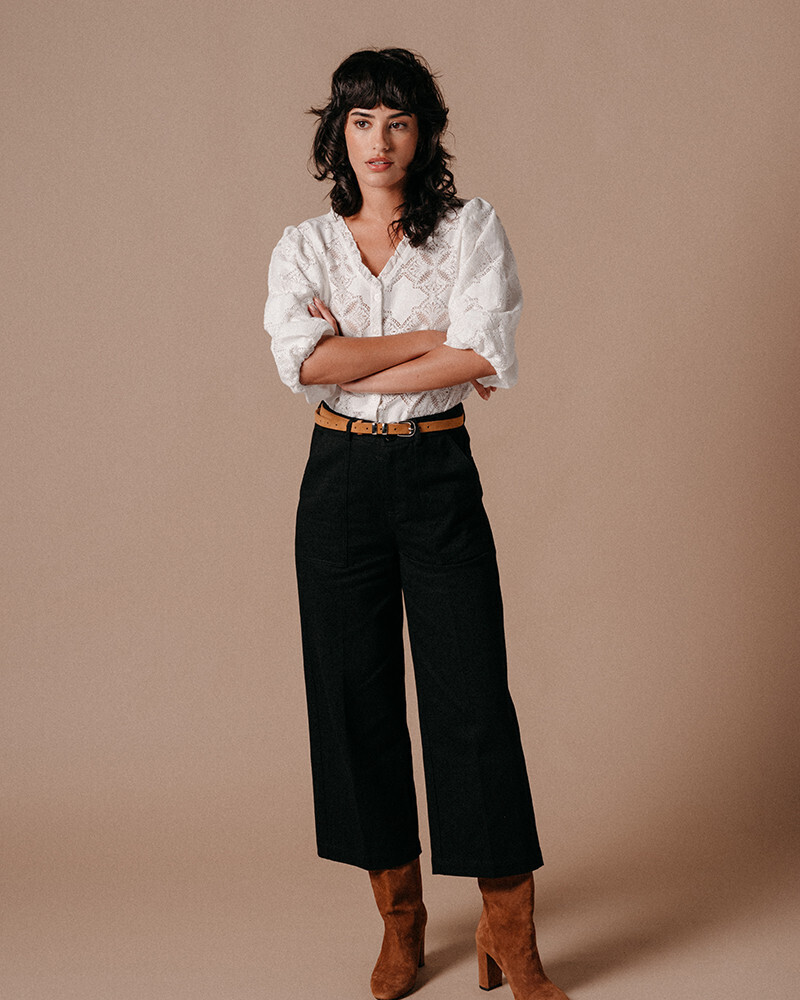 BLACK PANTS (LEOPOLD) GRACE&MILA,S