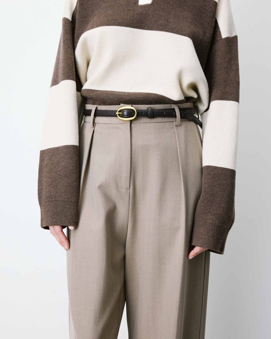FAUX-LEATHER BELT CHOCOLAT ABEL