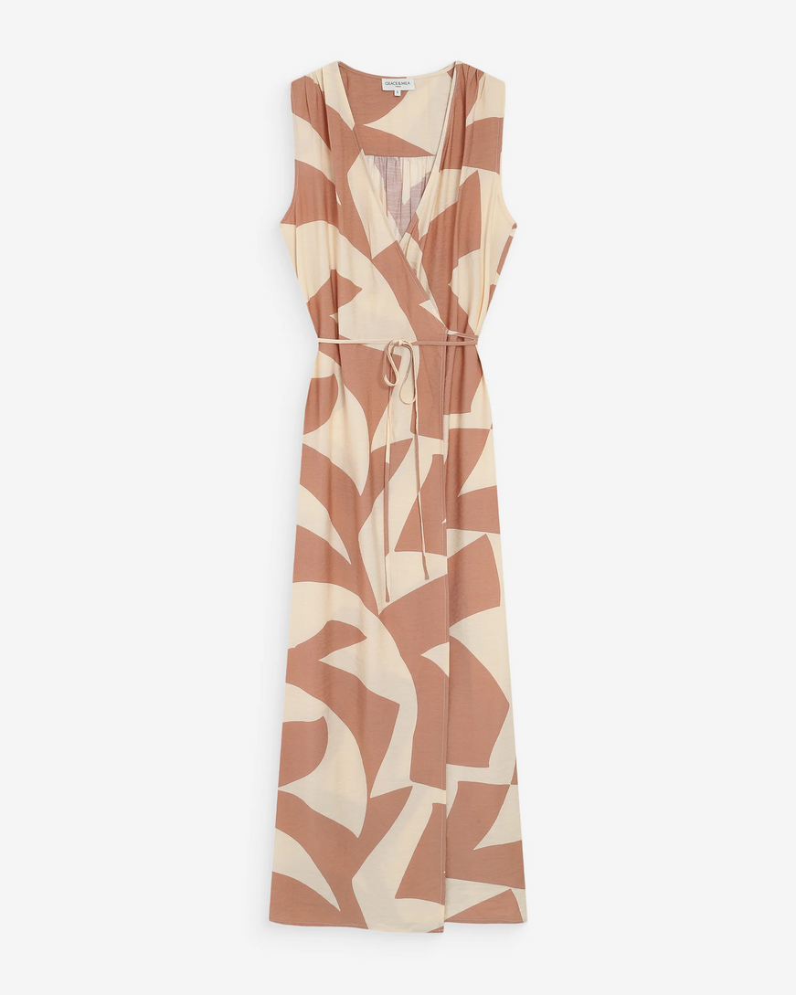 LONG WRAP DRESS MOCHA VELLINE