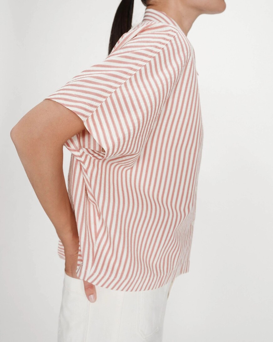  WIDE STRIPED SHIRT CORAL VERCIA