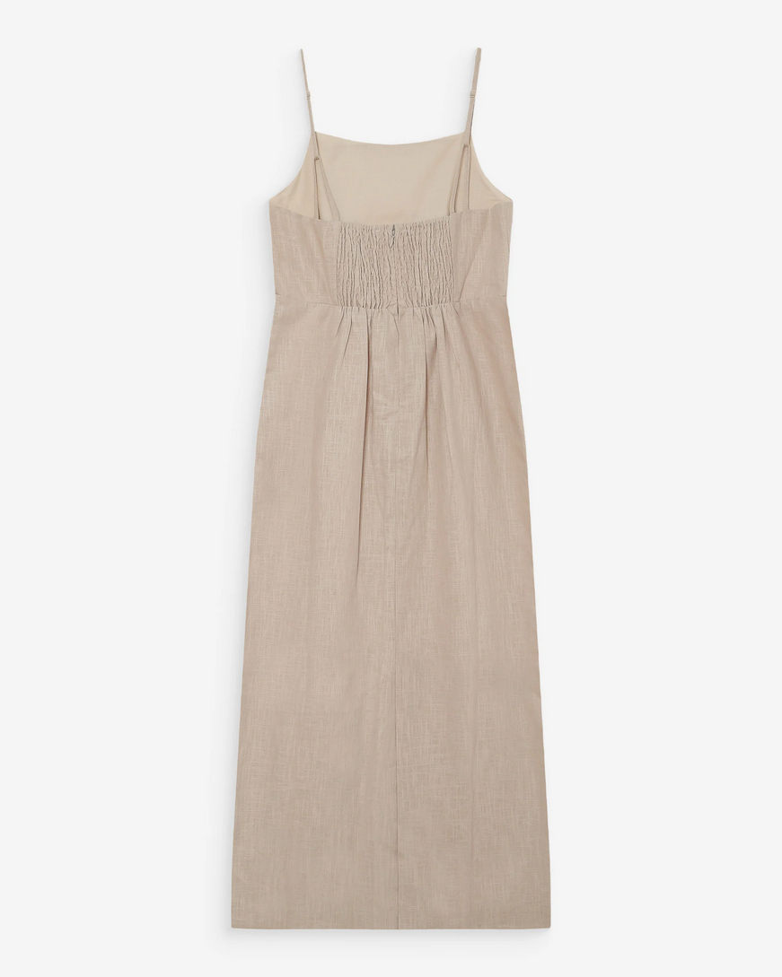 LONG LINEN DRESS SABLE VERANYS