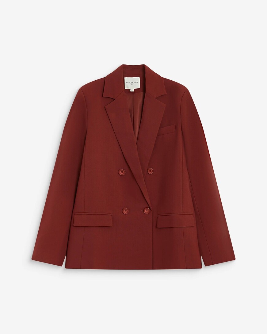 DOUBLE-BREASTED SUIT TERRACOTTA NOIX