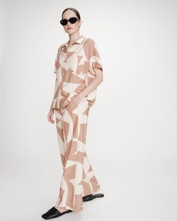 WIDE-LEG PRINTED PANTS MOCHA VENI