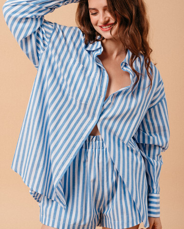 STRIPED BLUE SHORTS (MILO) GRACE&MILA
