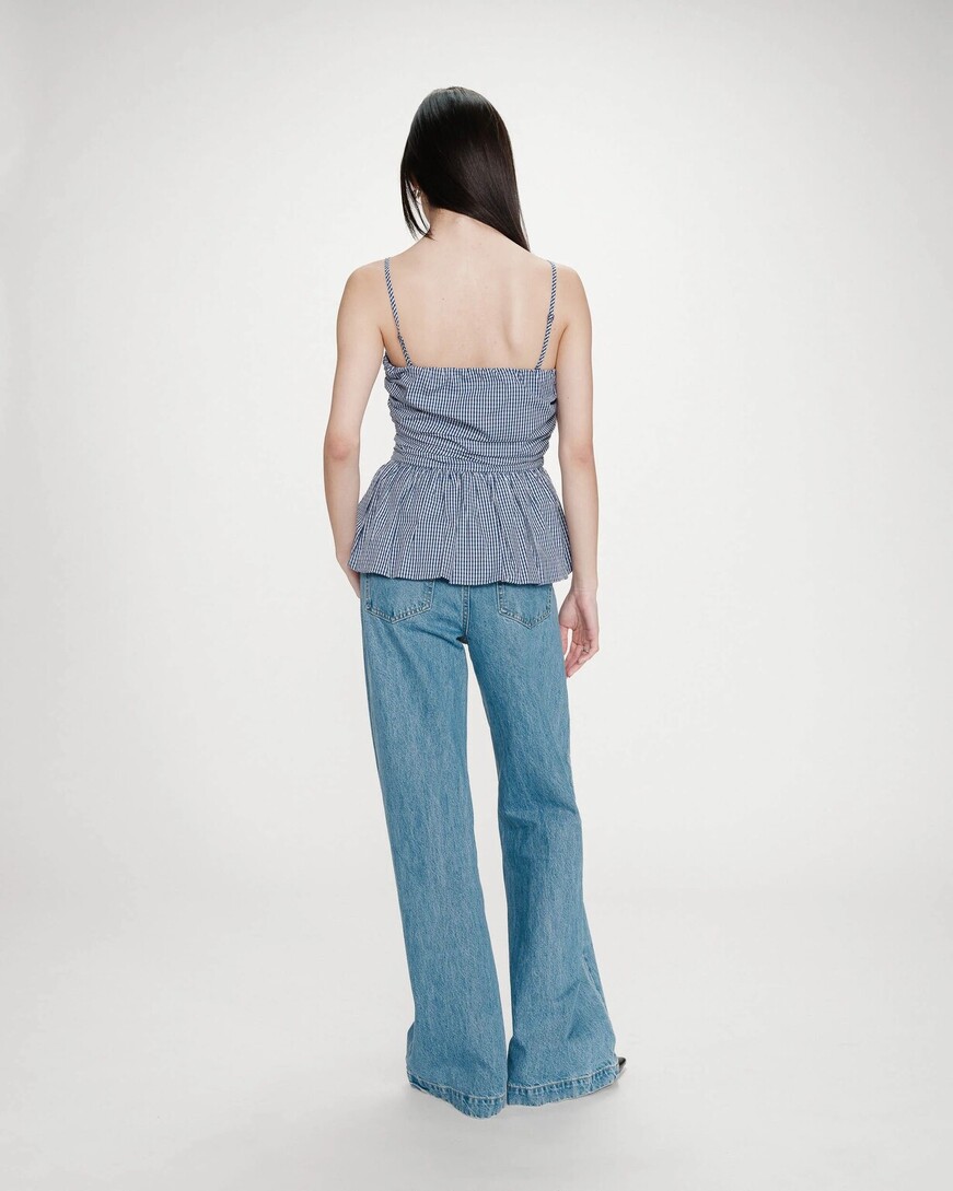 FITTED PEPLUM TOP MARINE VALO