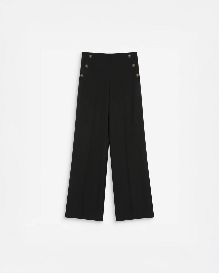 STRAIGHT TAILORED TROUSERS NOIR VALIGNY