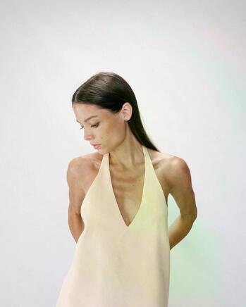 LINEN BACKLESS TOP JAUNE WISE