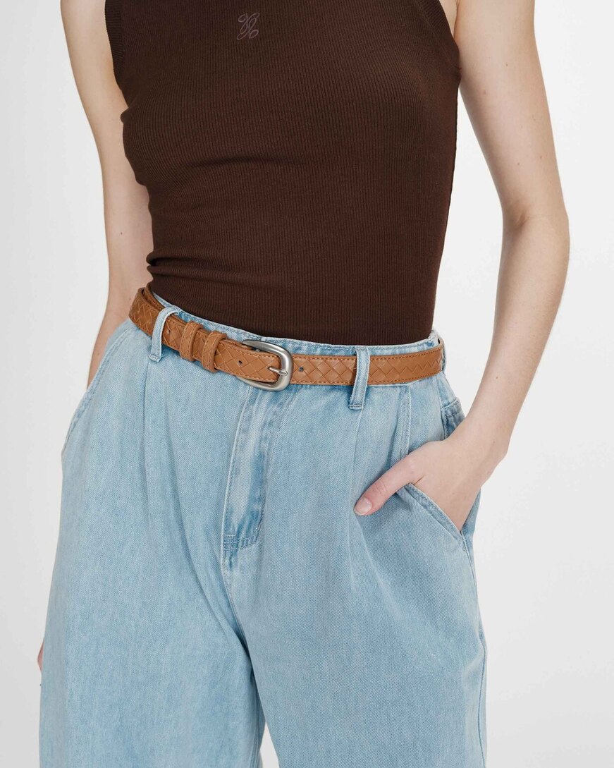 LEATHER BELT OCRE VILLETTE
