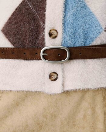 SUEDE-EFFECT BELT CHOCOLAT ABBEY