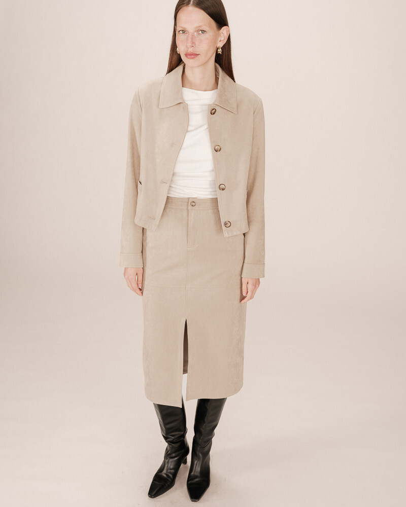 JUPE GREIGE SORRY GRACE&MILA