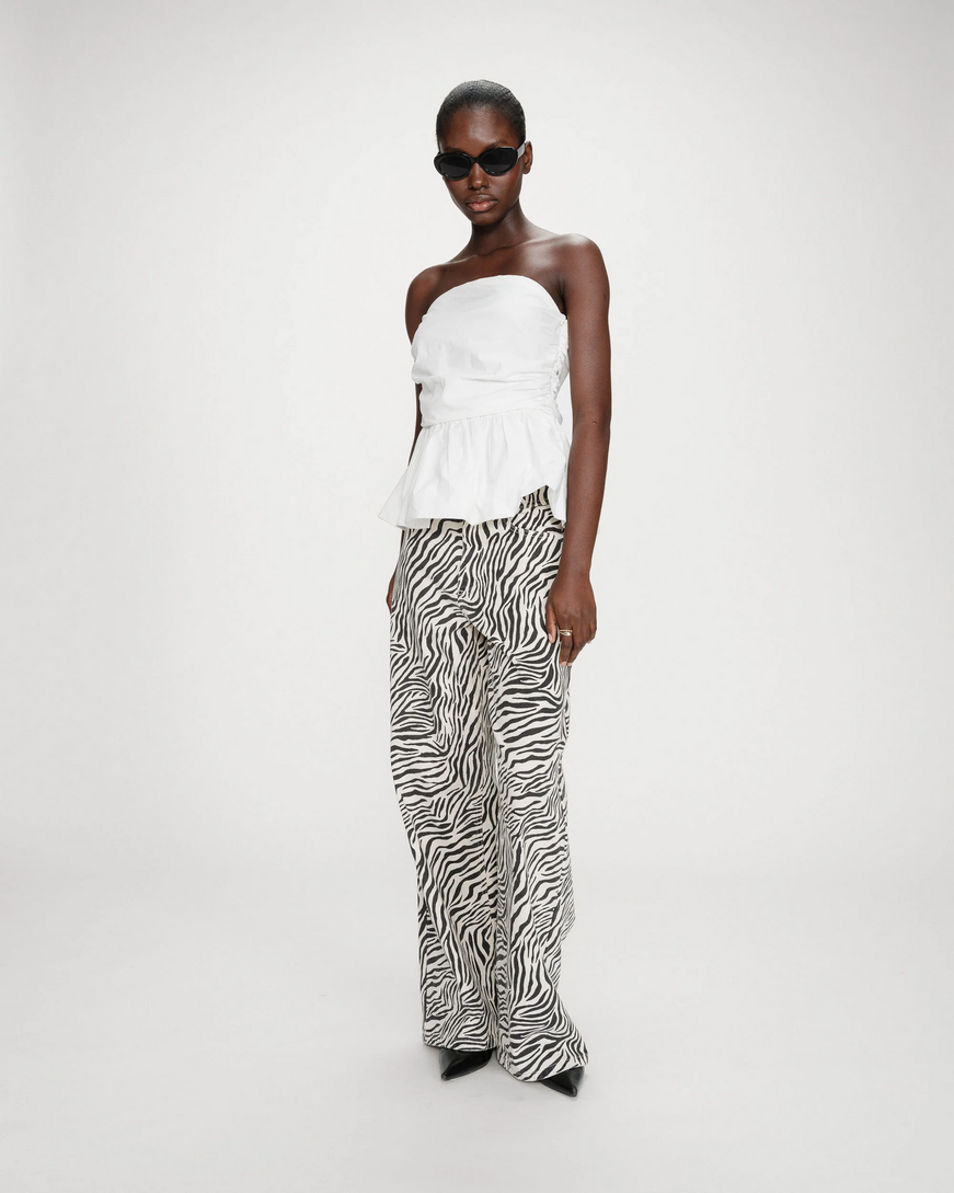 FITTED PEPLUM TOP IVOIRE VALO,L