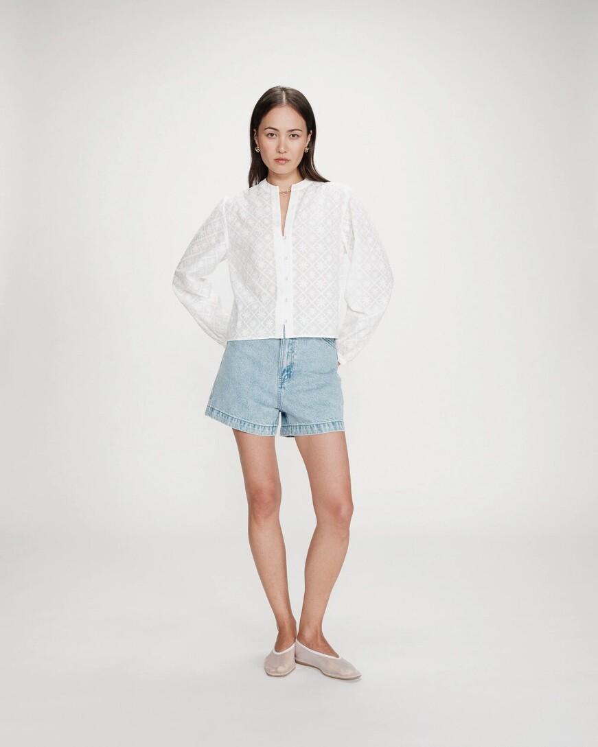 EYELET EMBROIDERY BLOUSE IVOIRE VANDITA