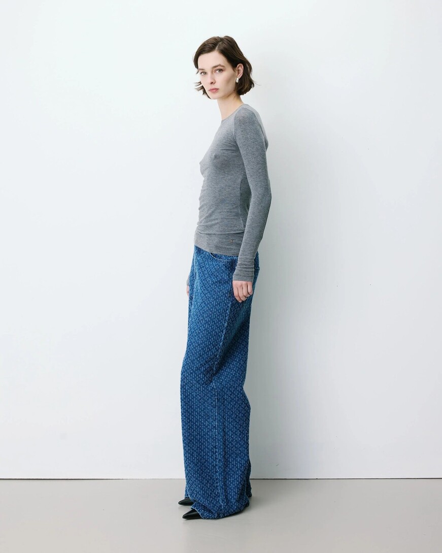 SECOND-SKIN CREW-NECK TOP ALKIAS