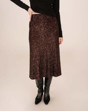 LONG SEQUIN SKIRT CHOCOLAT TAILANA GRACE&MILA