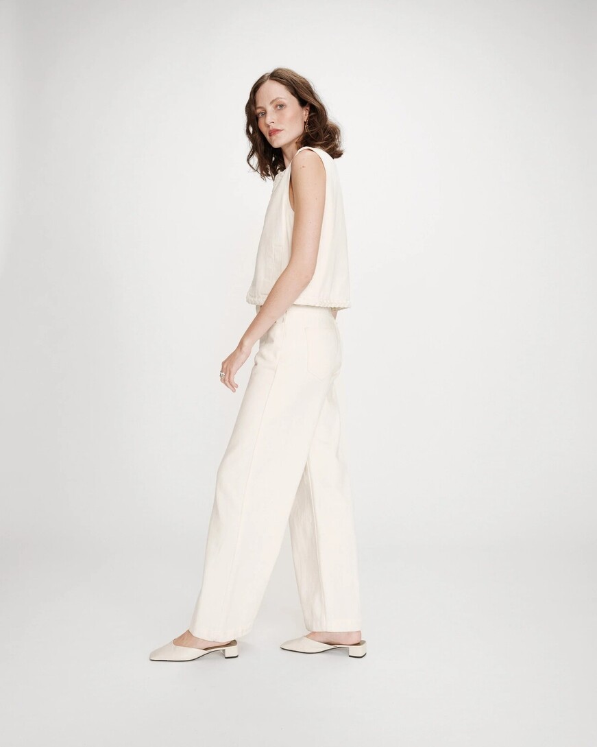 WIDE-LEG JEANS ECRU JADEN