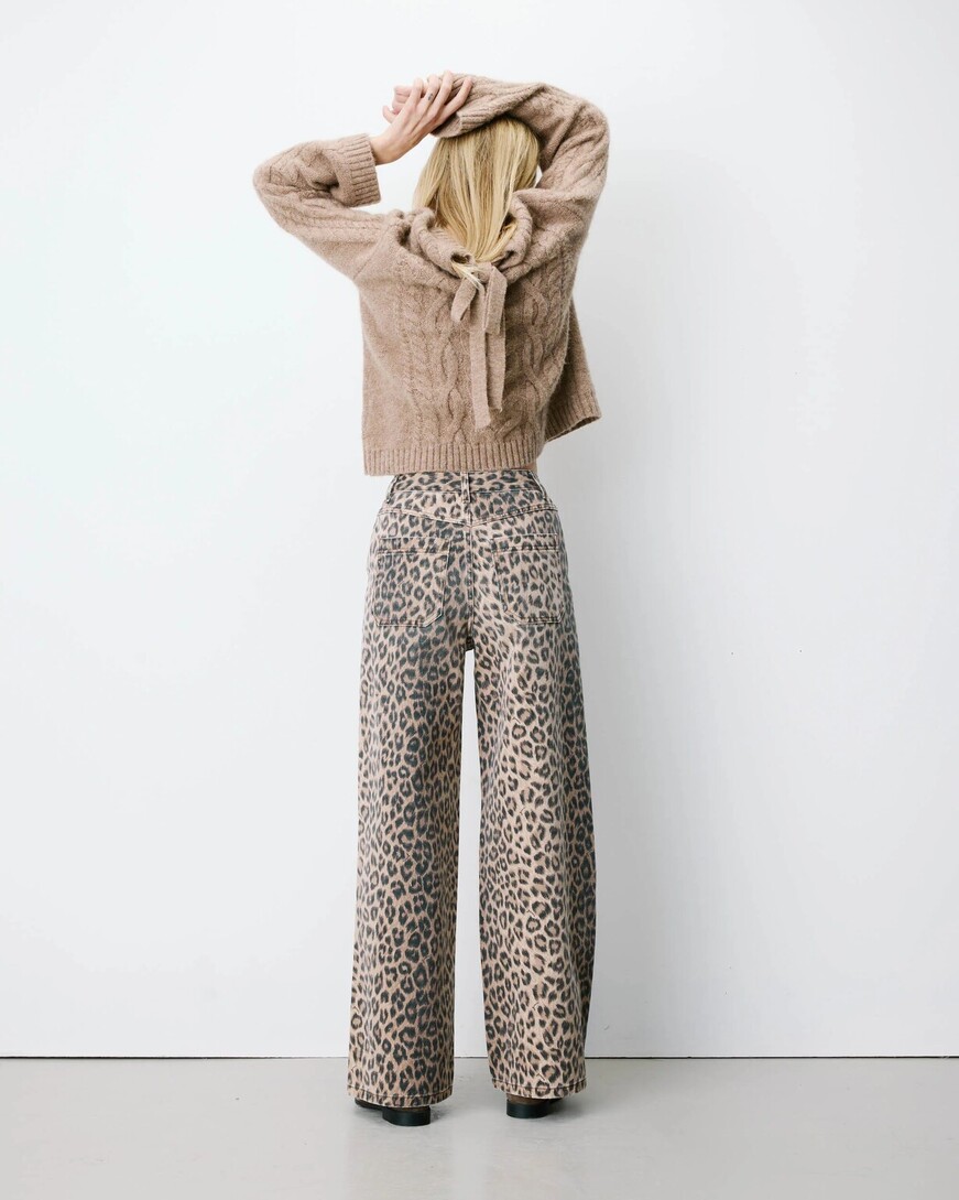 HIGH-WAIST LOOSE PRINTED JEANS LEO SOCCA