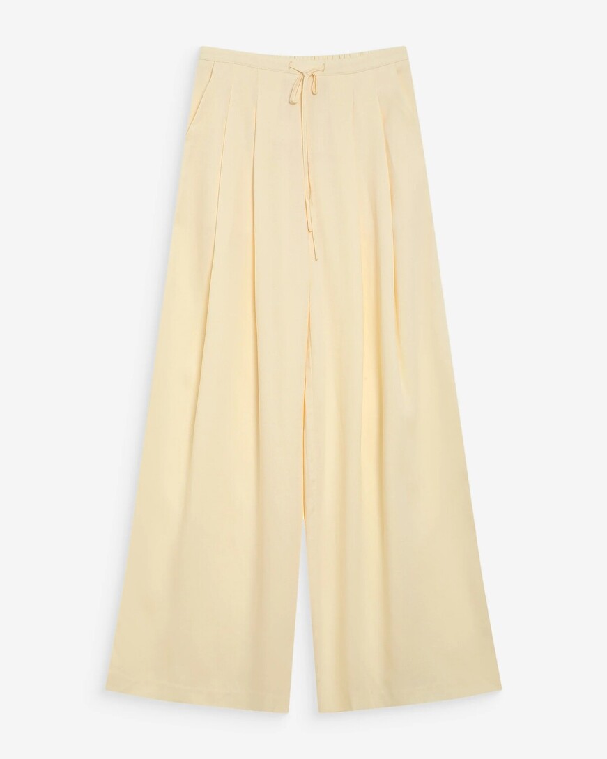FLUID LINEN TAILORED PANTS JAUNE WALLY,L