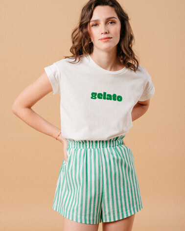GREEN STRIPED SHORTS (MILO) GRACE&MILA,S
