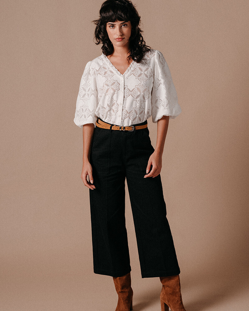 BLACK PANTS (LEOPOLD) GRACE&MILA,S