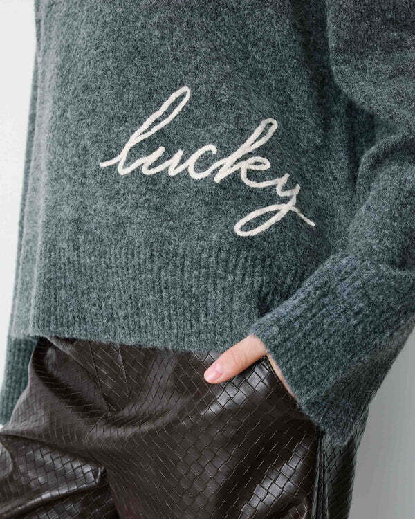 CREW-NECK SWEATER WITH EMBROIDERED TEXT IVOIRE AUBIN