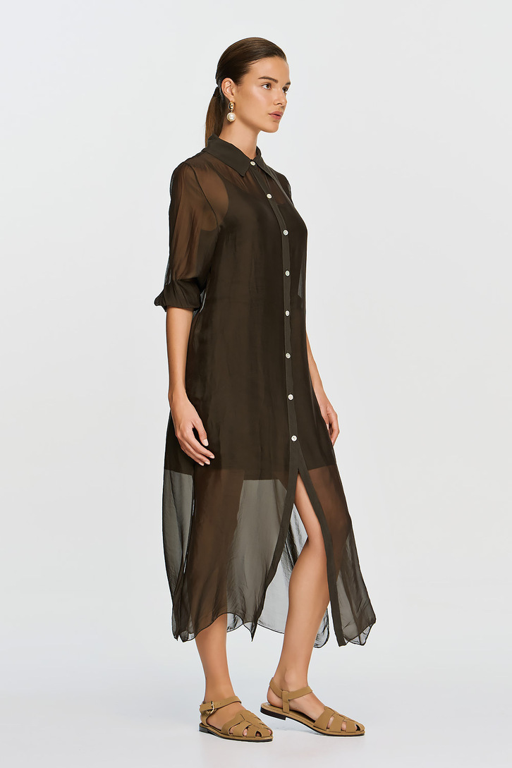 APHRODITE LONG SHIRT BROWN