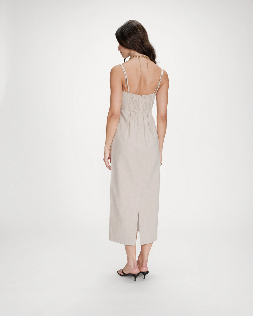 LONG LINEN DRESS SABLE VERANYS