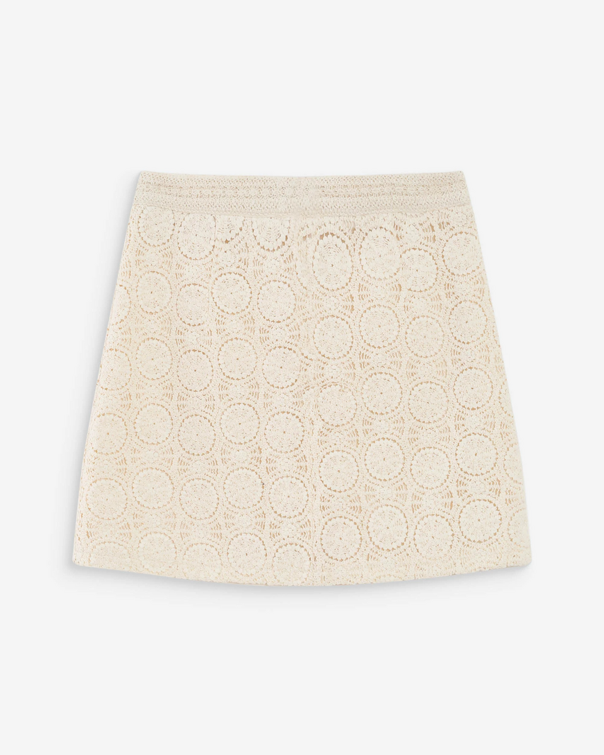SHORT CROCHET SKIRT ECRU VICTORIA