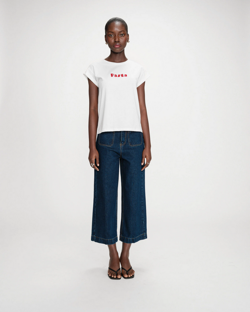 PRINTED MESSAGE T-SHIRT ROUGE VICO,S