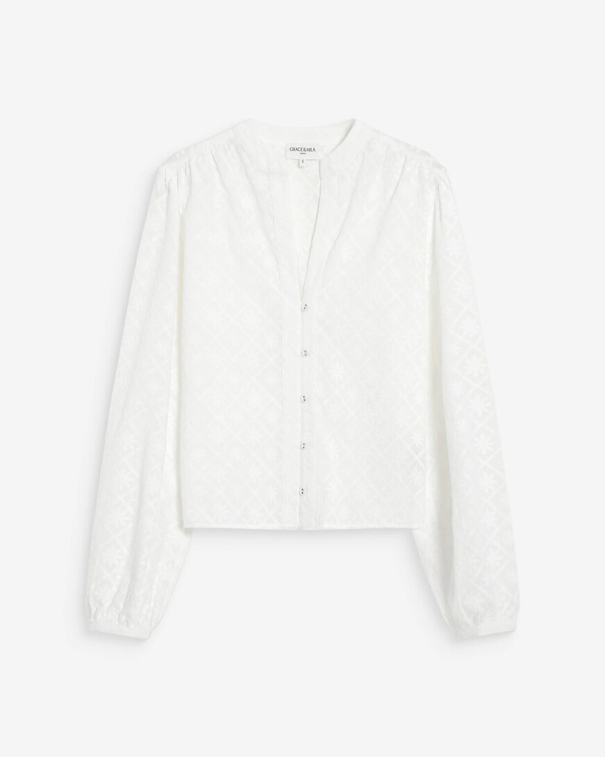 EYELET EMBROIDERY BLOUSE IVOIRE VANDITA