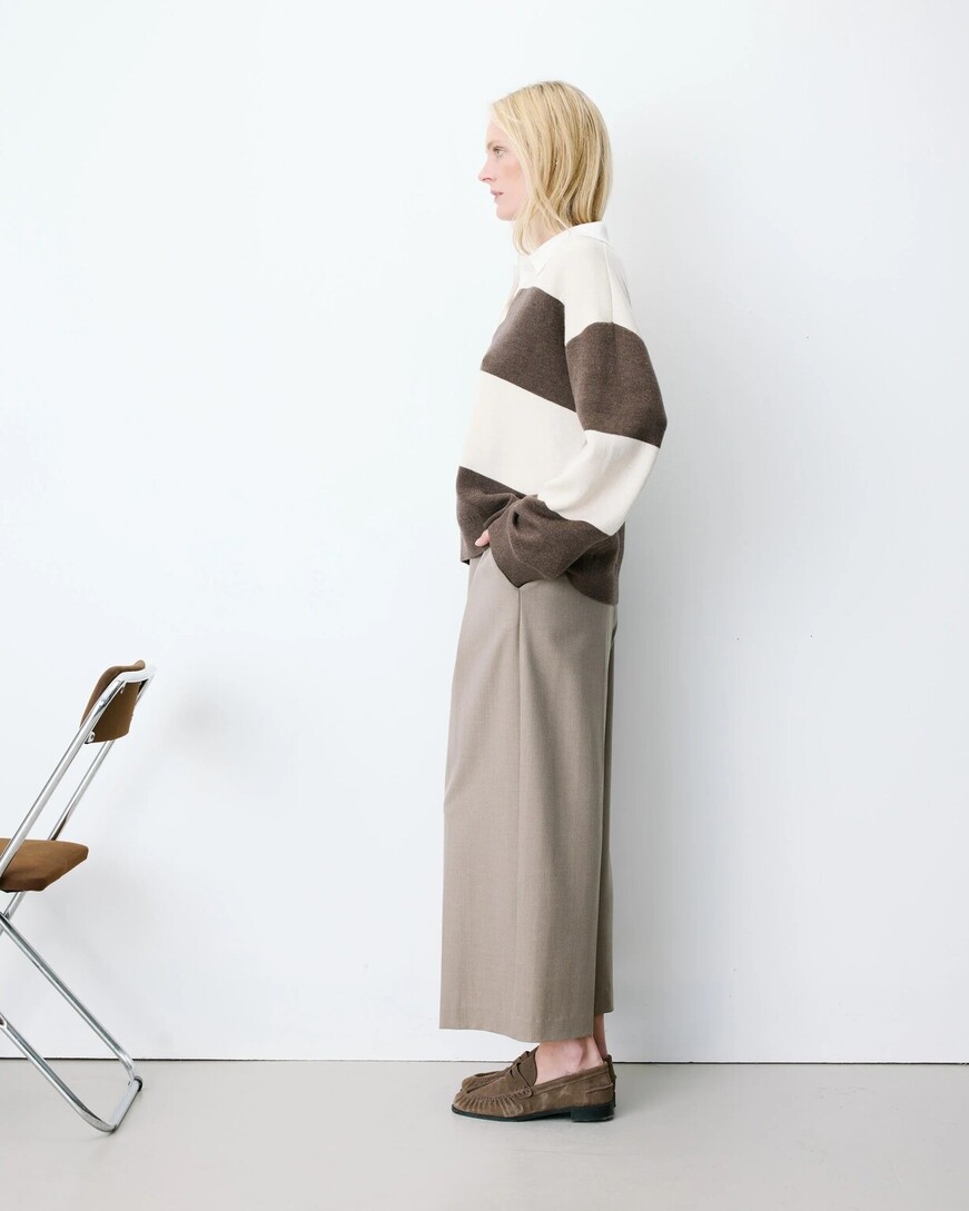 STRIPED POLO SWEATER SABLE ASTRE