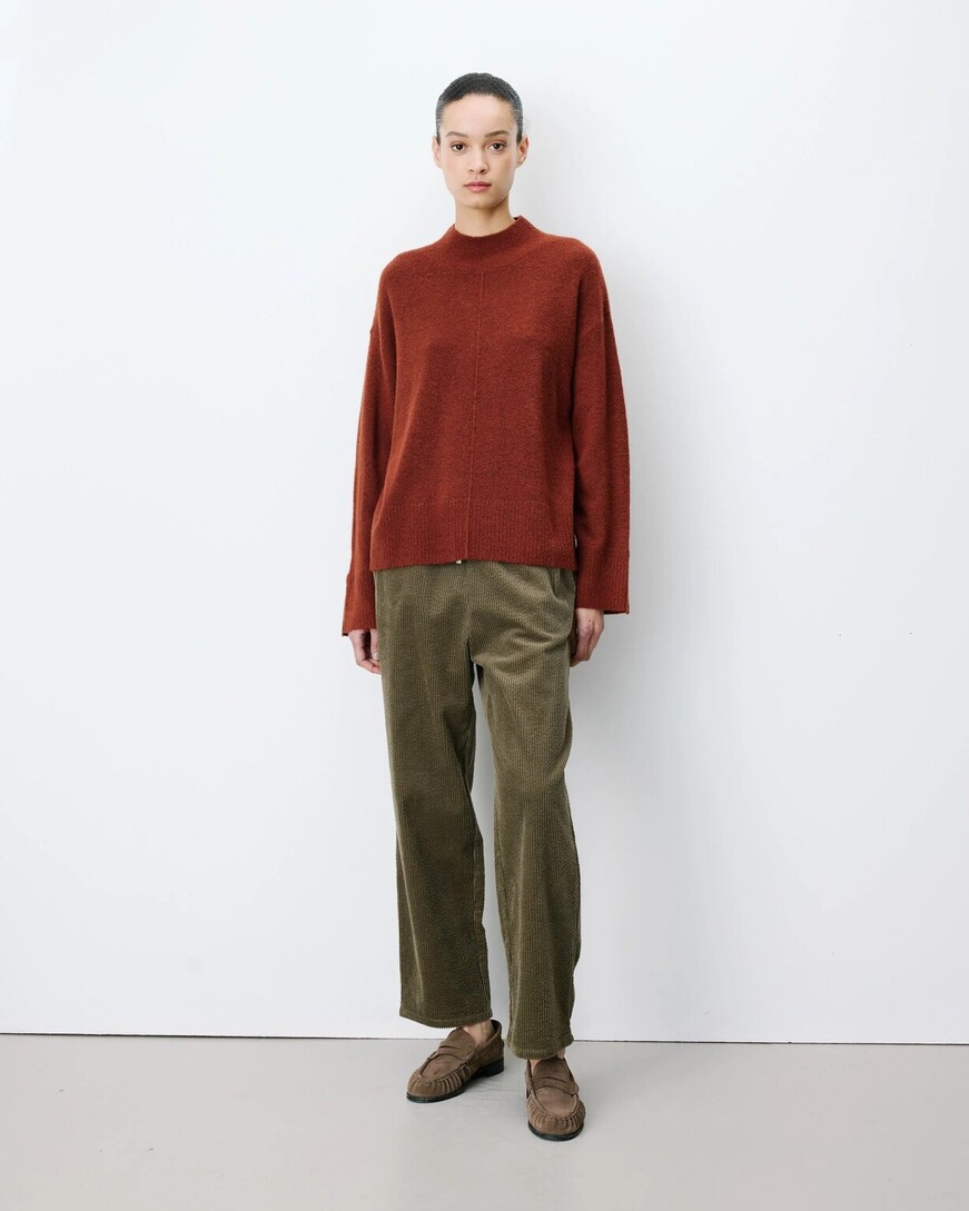 HIGH-NECK KNIT SWEATER TERRACOTTA ADELICE