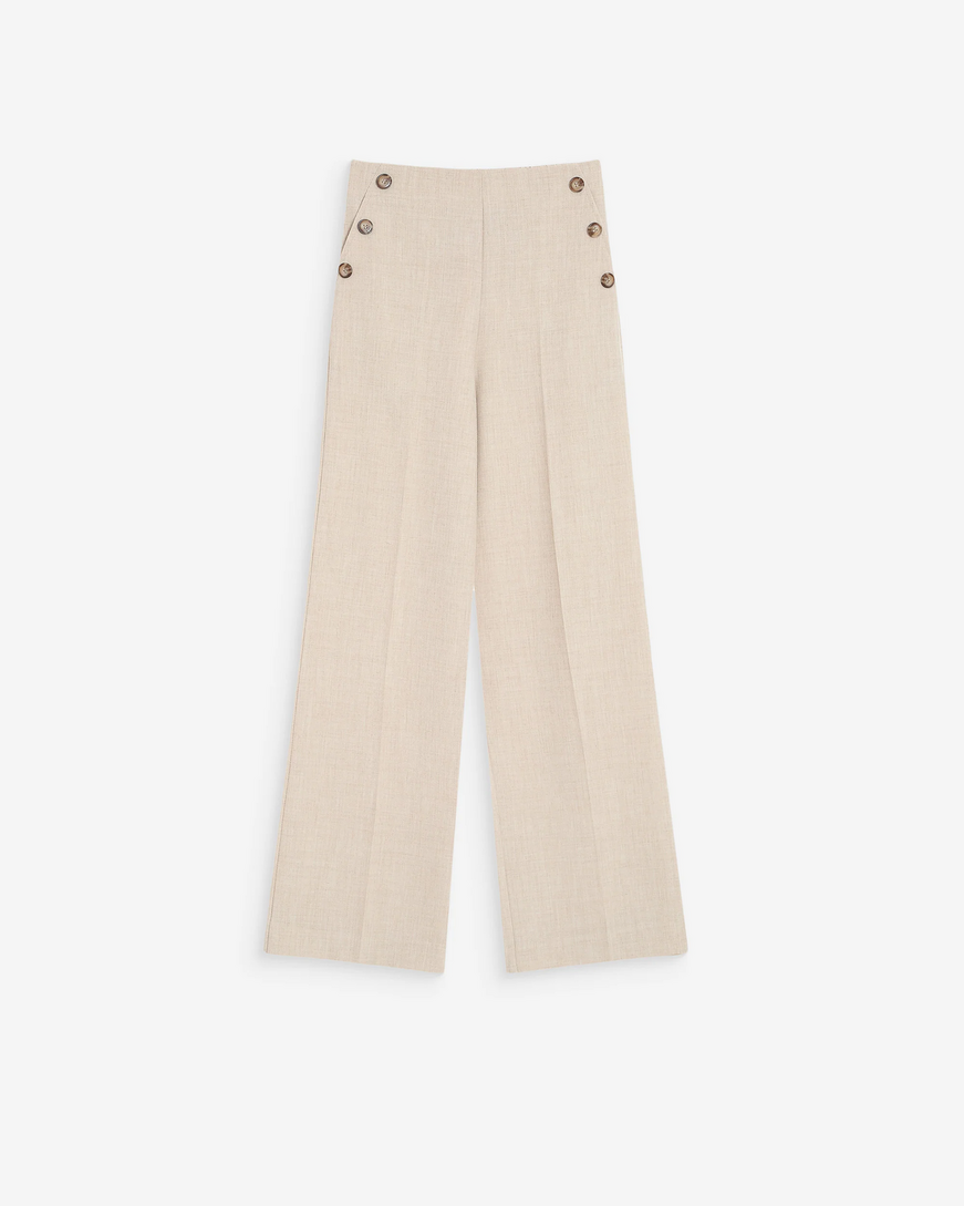 STRAIGHT TAILORED TROUSERS SABLE VALIGNY