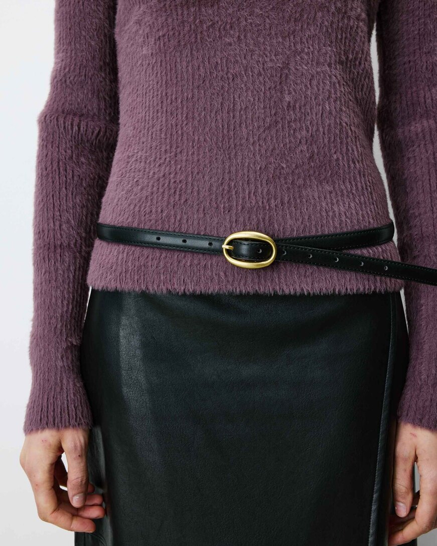 FAUX-LEATHER BELT NOIR ABEL