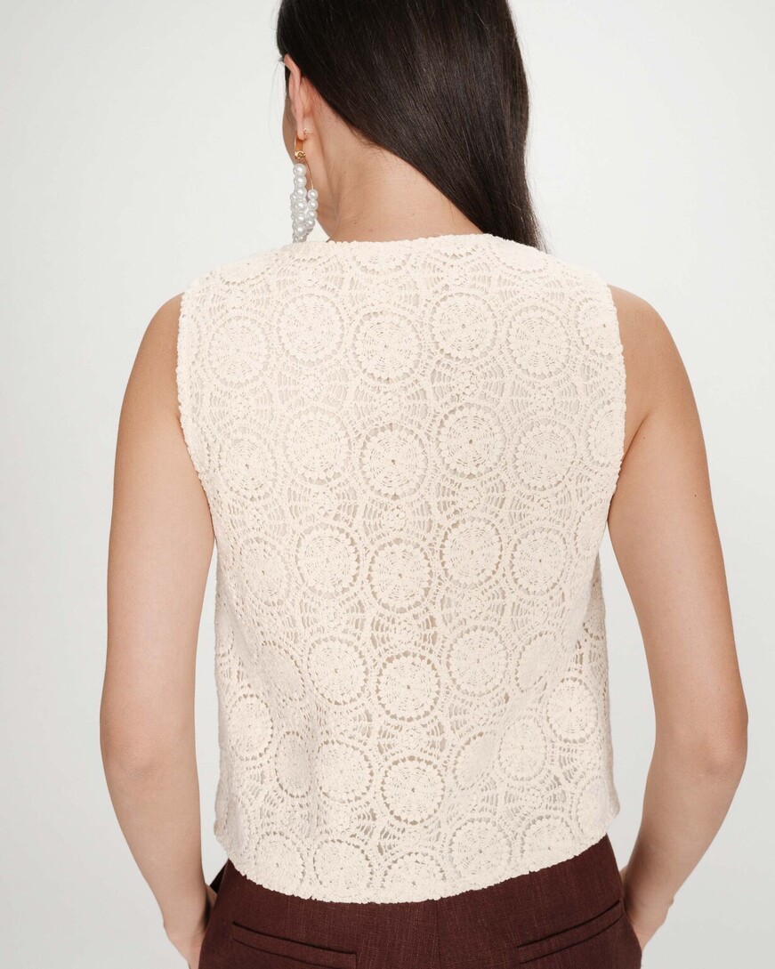 CROCHET TOP ECRU VONY