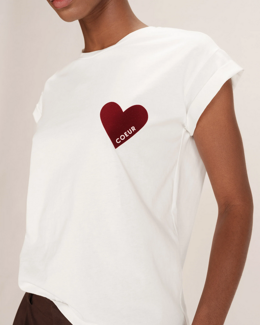 HEART PRINT T-SHIRT BORDEAUX TAKE GRACE&MILA,S