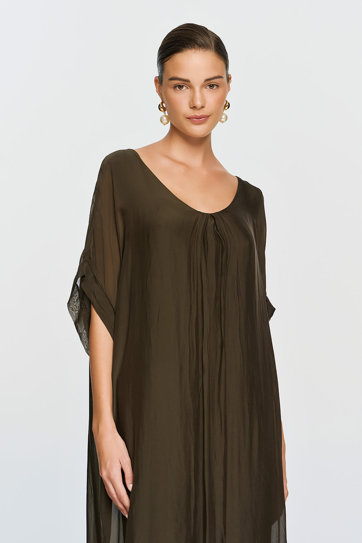 GAIA DRESS BROWN,os