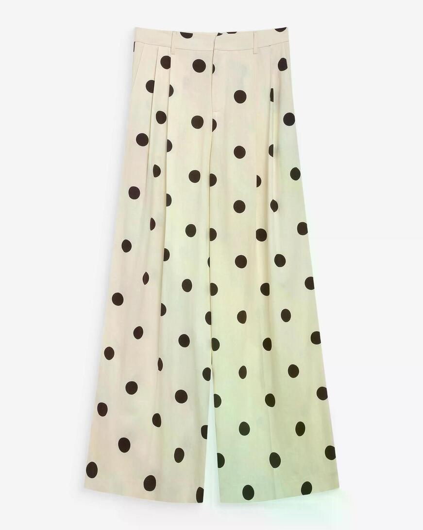 WIDE-LEG POLKA DOT PANTS ECRU WYNELL,S