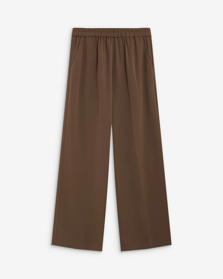 WIDE-LEG FLUID MIDE-RISE WAIST TAUPE NOBLESSE