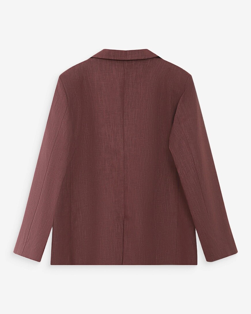 STRAIGHT BUTTONED LINEN SUIT CHOCOLAT VELIZE