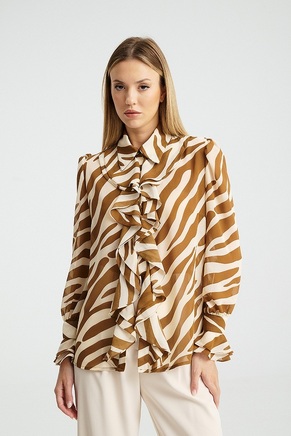 ANIMAL PRINT RUFFLED SHIRT BIAS